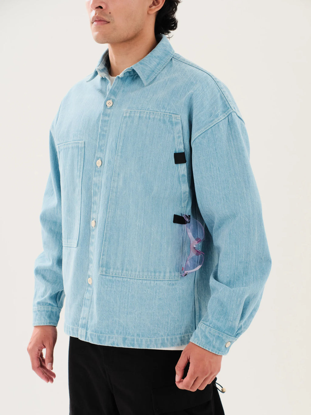MS-109 Research Shirt in Washed Denim