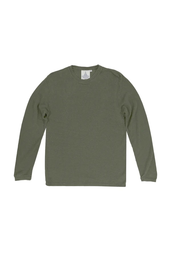 Mana 10 Long Sleeve 100% Hemp Tee in Olive Green