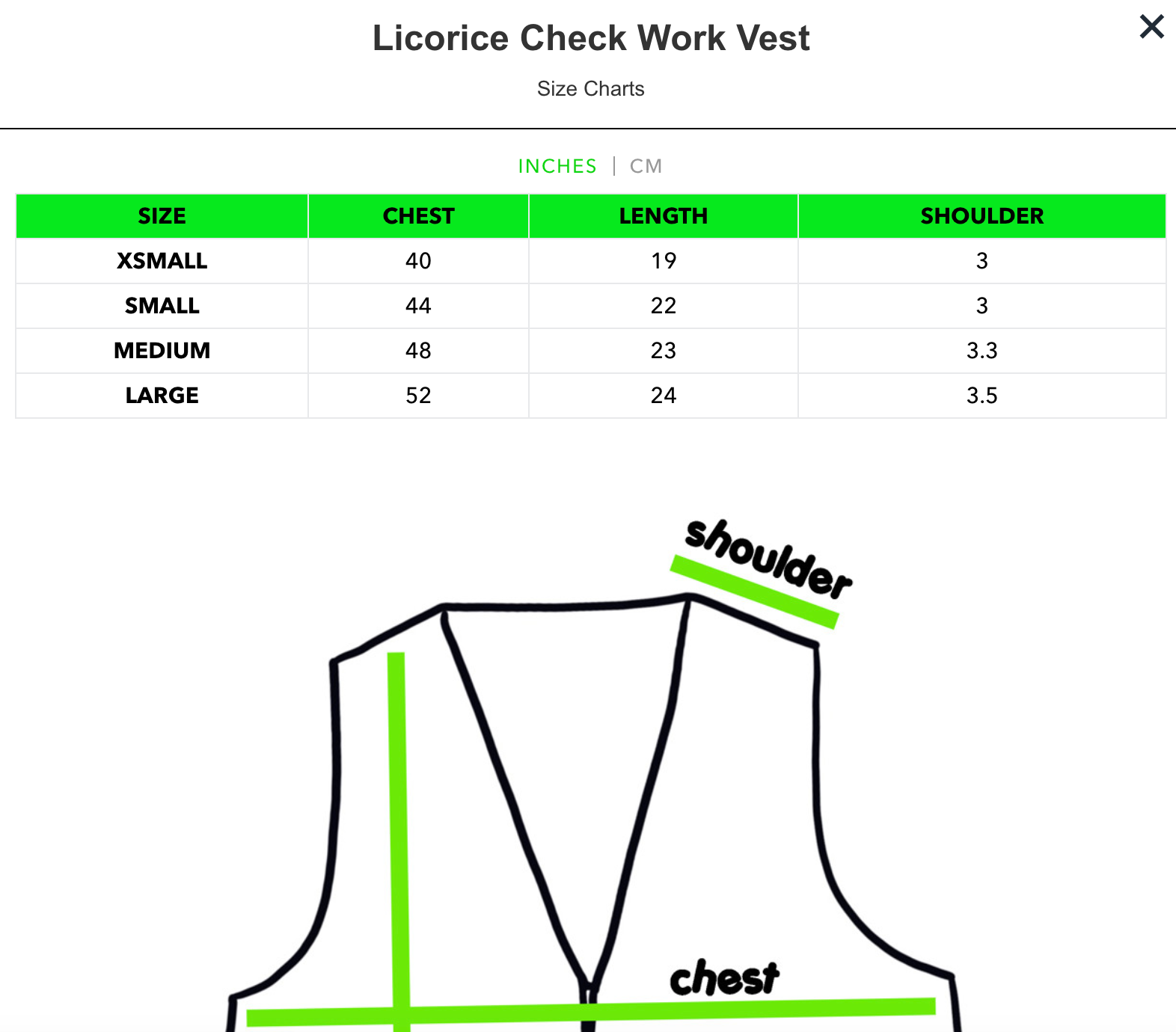 Licorice Check Work Vest
