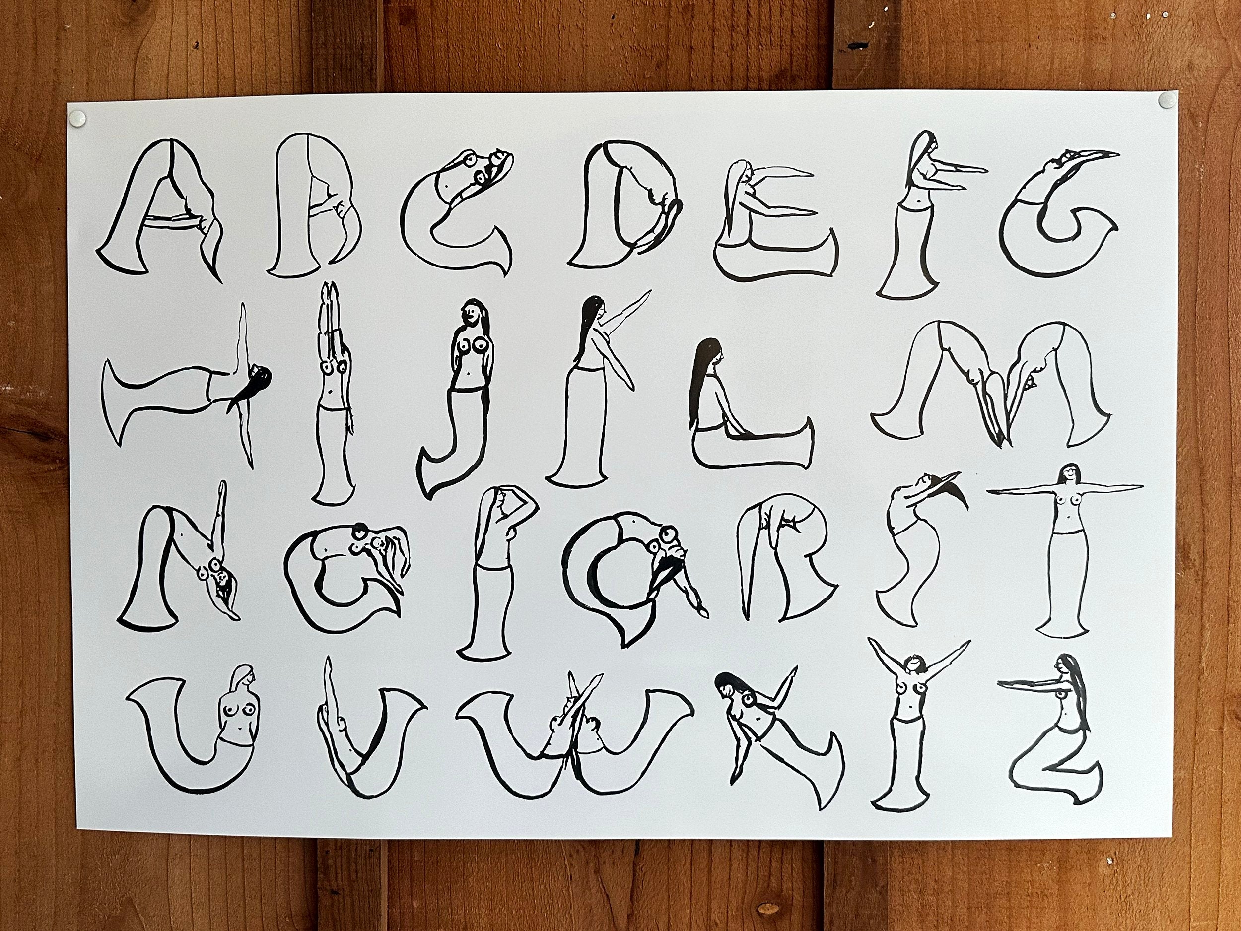 Mermaid Alphabet Poster