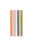Mixed Stripe Dinner Candle Set