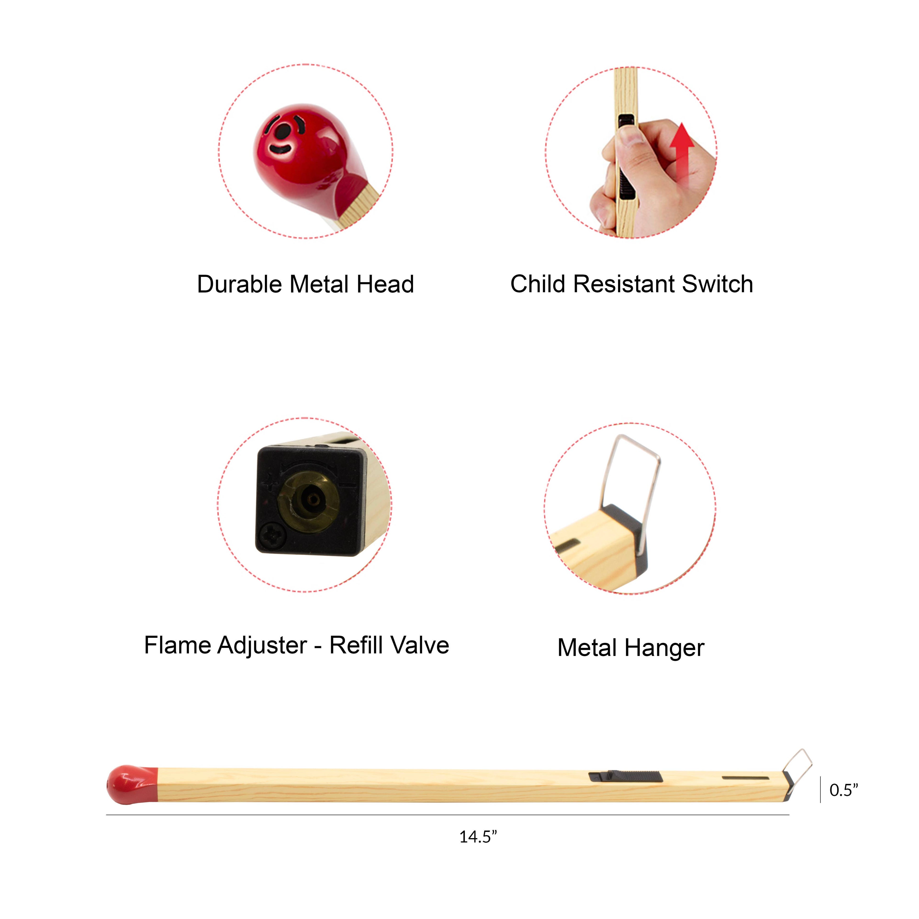 Oversized Match Stick Butane Lighter