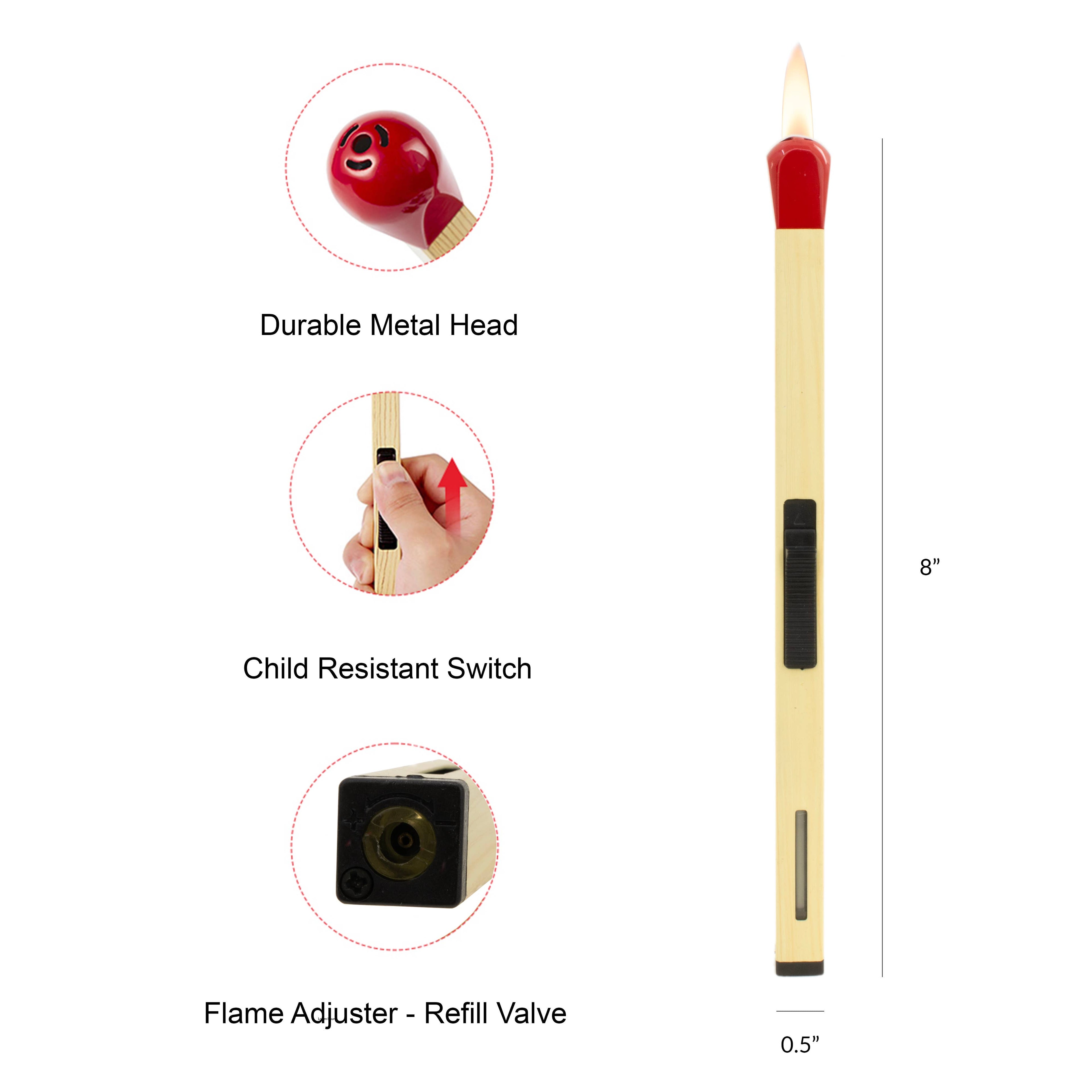 Oversized Match Stick Butane Lighter