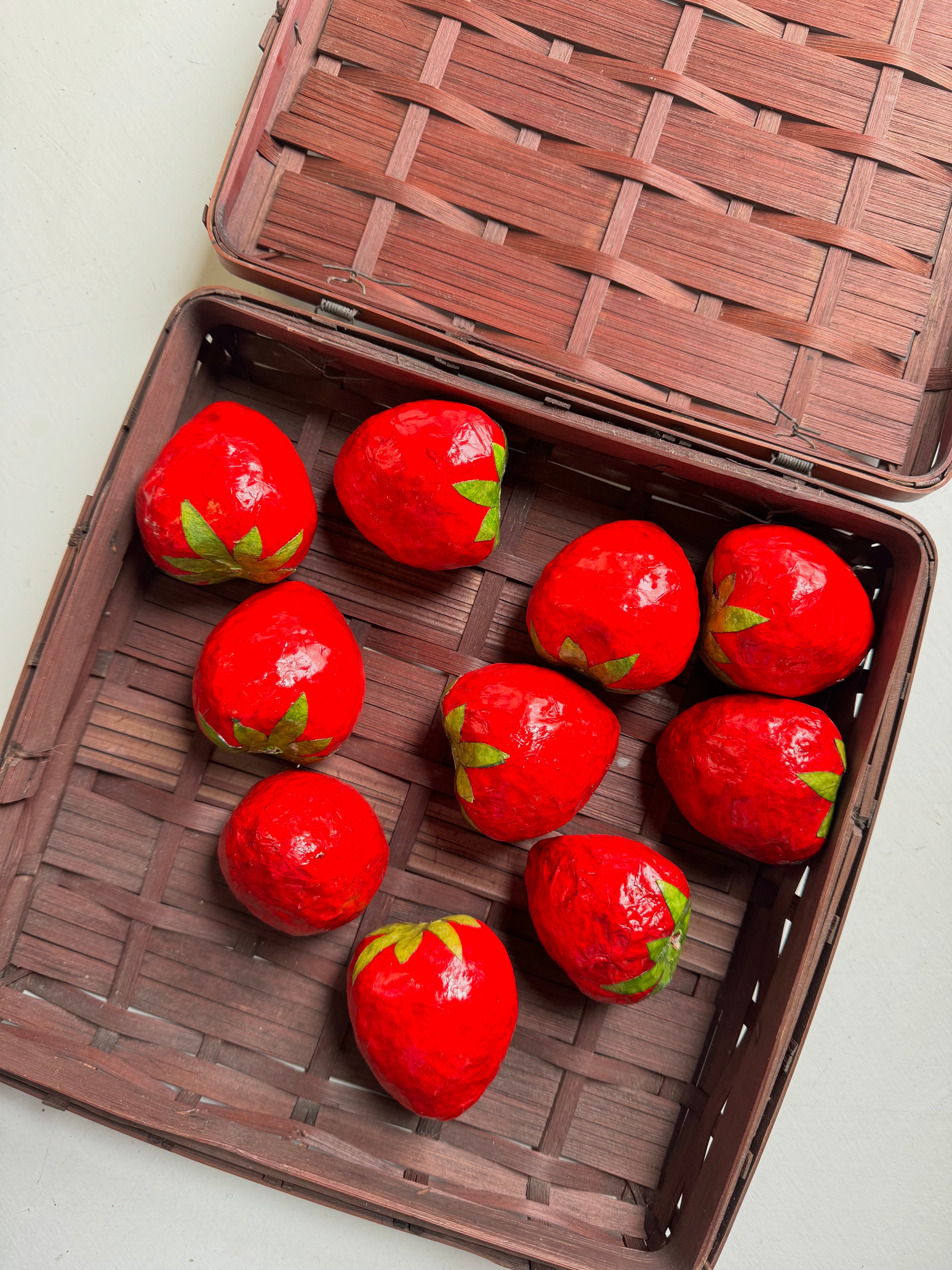 Papier-mâché Strawberries