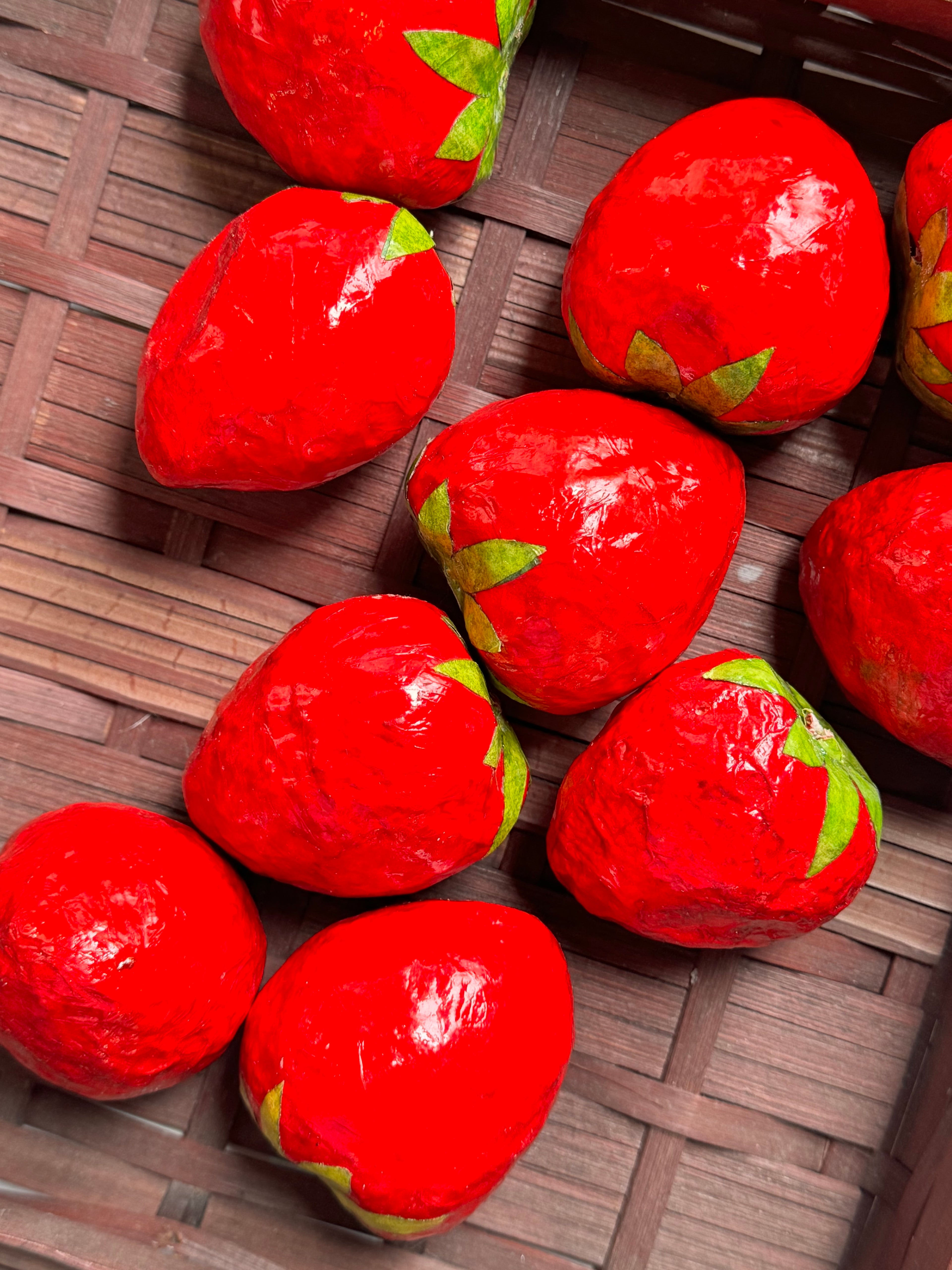 Papier-mâché Strawberries