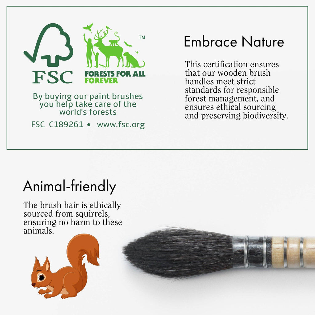 Professional Squirrel Hair Watercolor Brush: #8