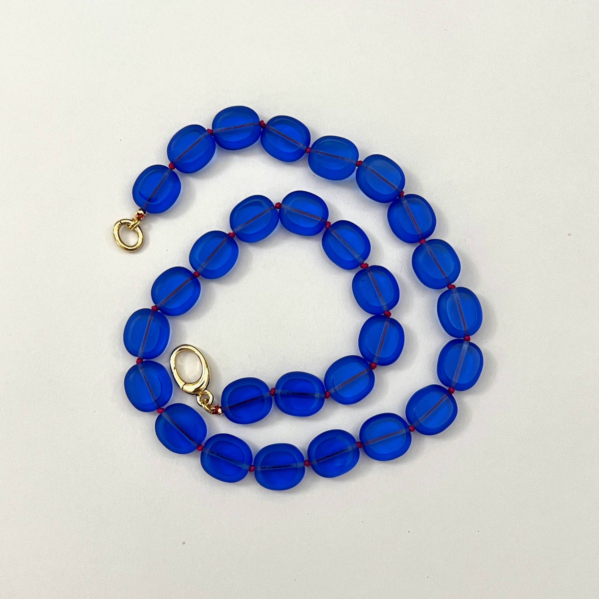 Blue Glass Bead Necklace