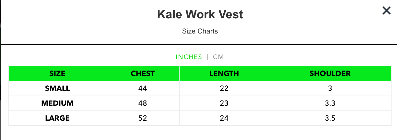 Kale Work Vest
