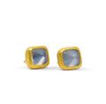 22k + Grey Moonstone Studs
