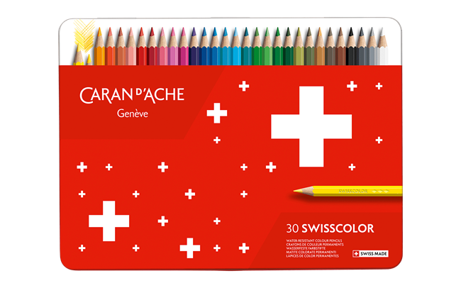 Set of 30 SWISSCOLOR Permanent Colored Pencils