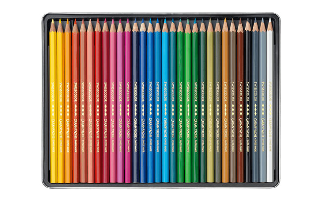 Set of 30 SWISSCOLOR Permanent Colored Pencils