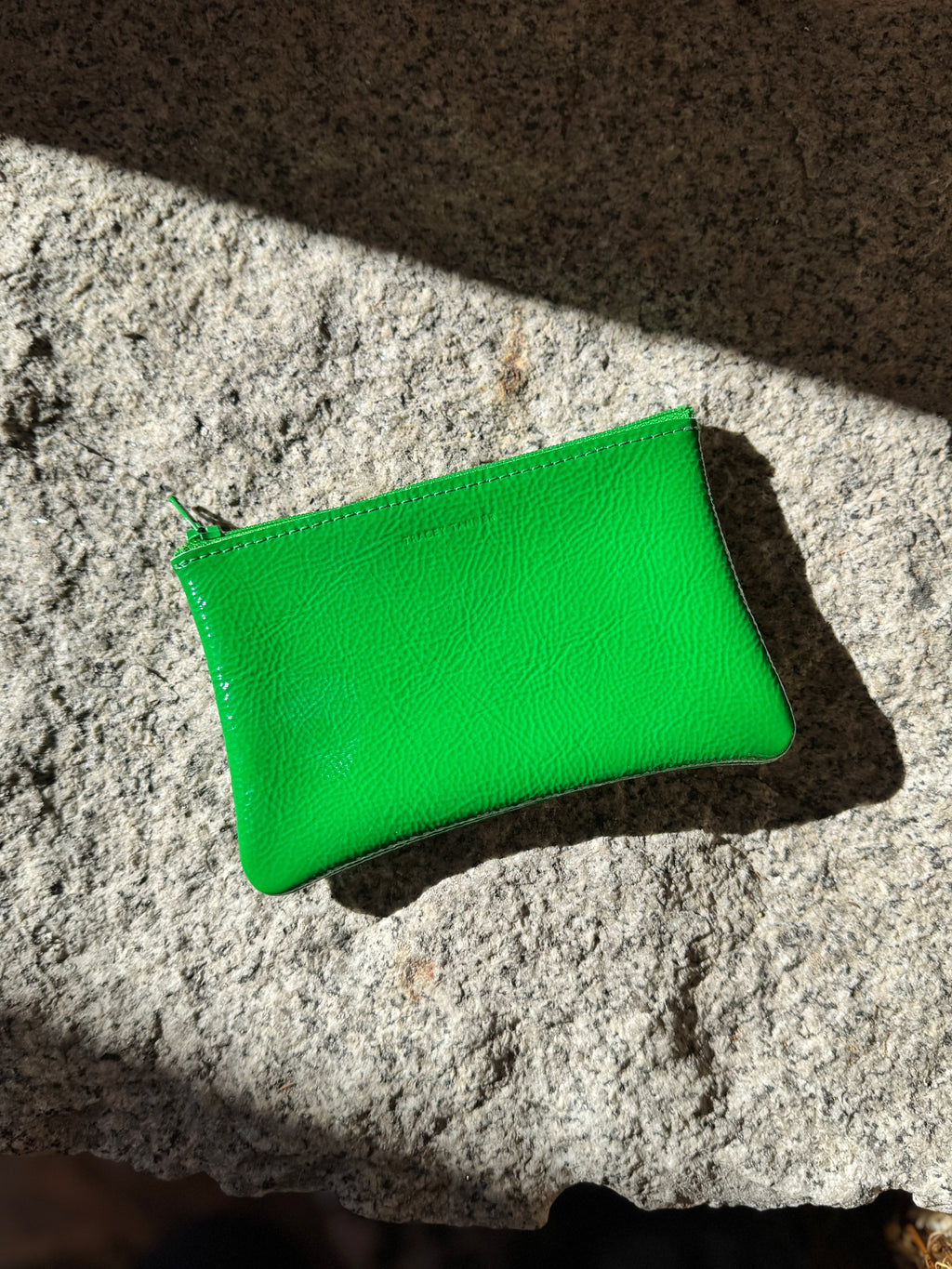 Small Zip Pouch: Candy Patent Emerald