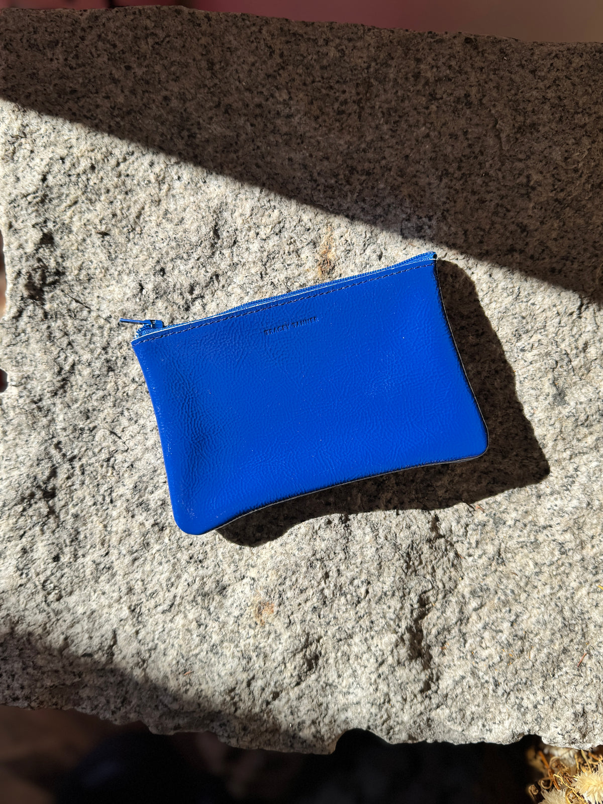 Small Zip Pouch: Candy Patent Cerulean