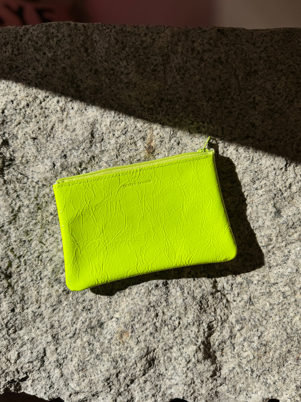 Small Zip Pouch: Fluoro Yellow