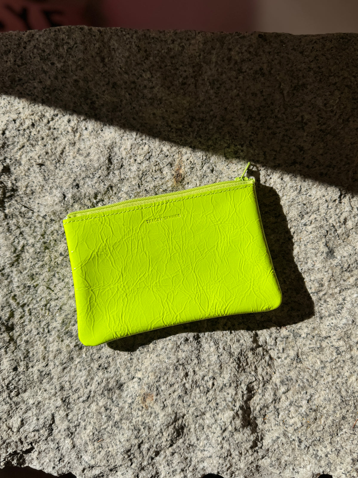 Small Zip Pouch: Fluoro Yellow