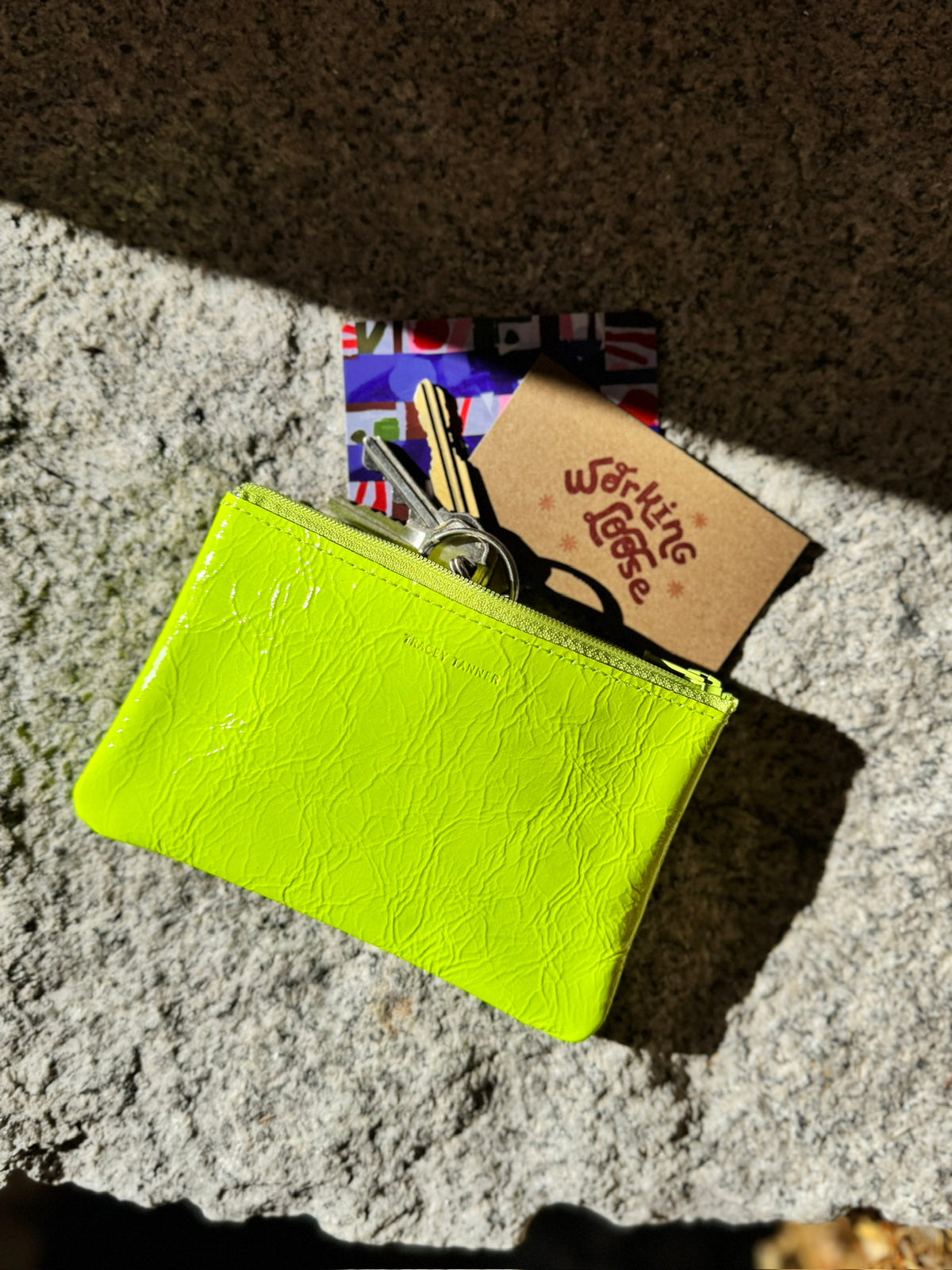 Small Zip Pouch: Fluoro Yellow