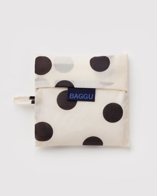 Standard Baggu - Cream and Black Polka