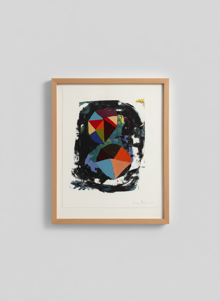 Untitled (silkscreen and wool collage)