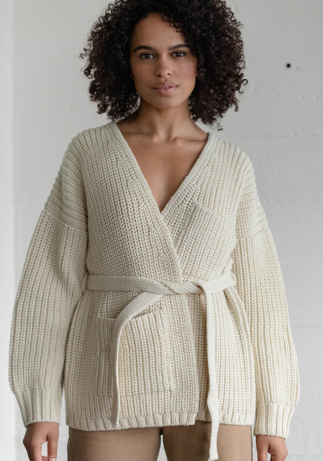 Sweater Coat in Undyed Ivory