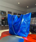 Tallula Reversable Tote: Hologram Cobalt