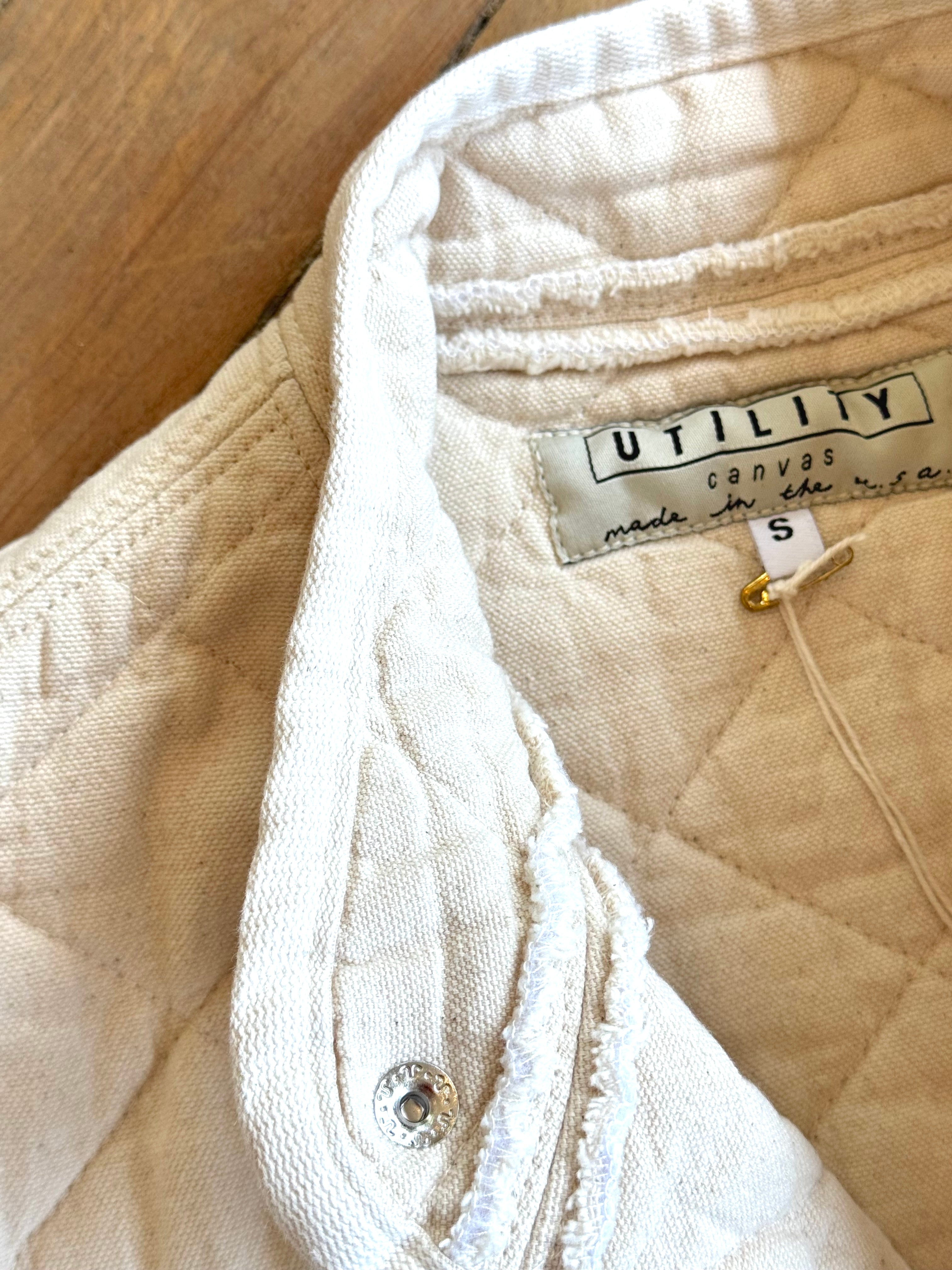 Quilted Snap Vest in Natural