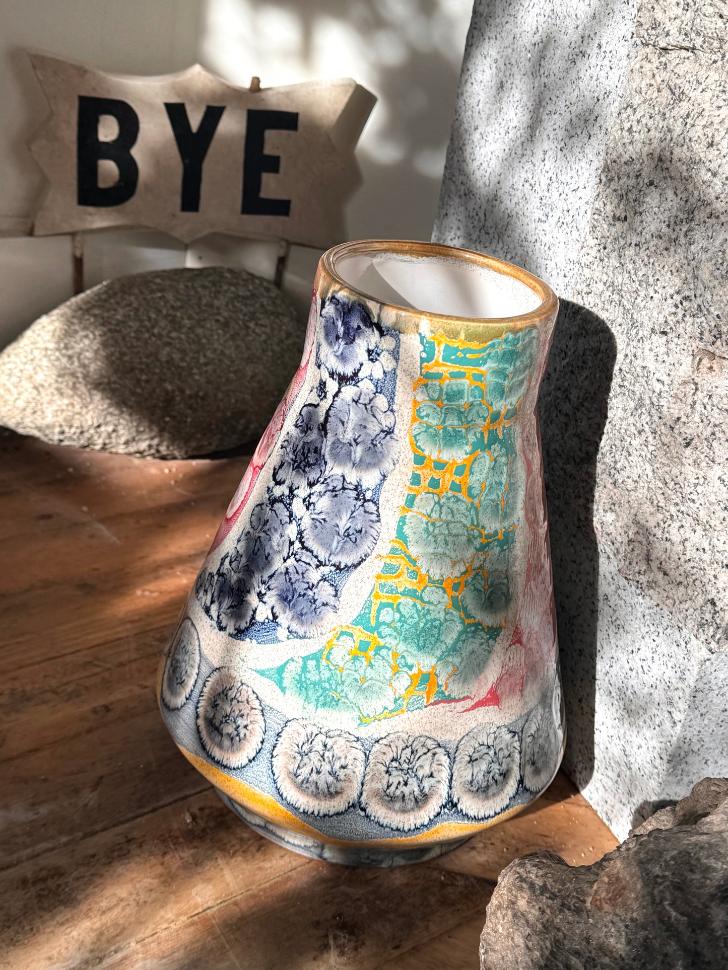 Abstract Oil Spot Vase