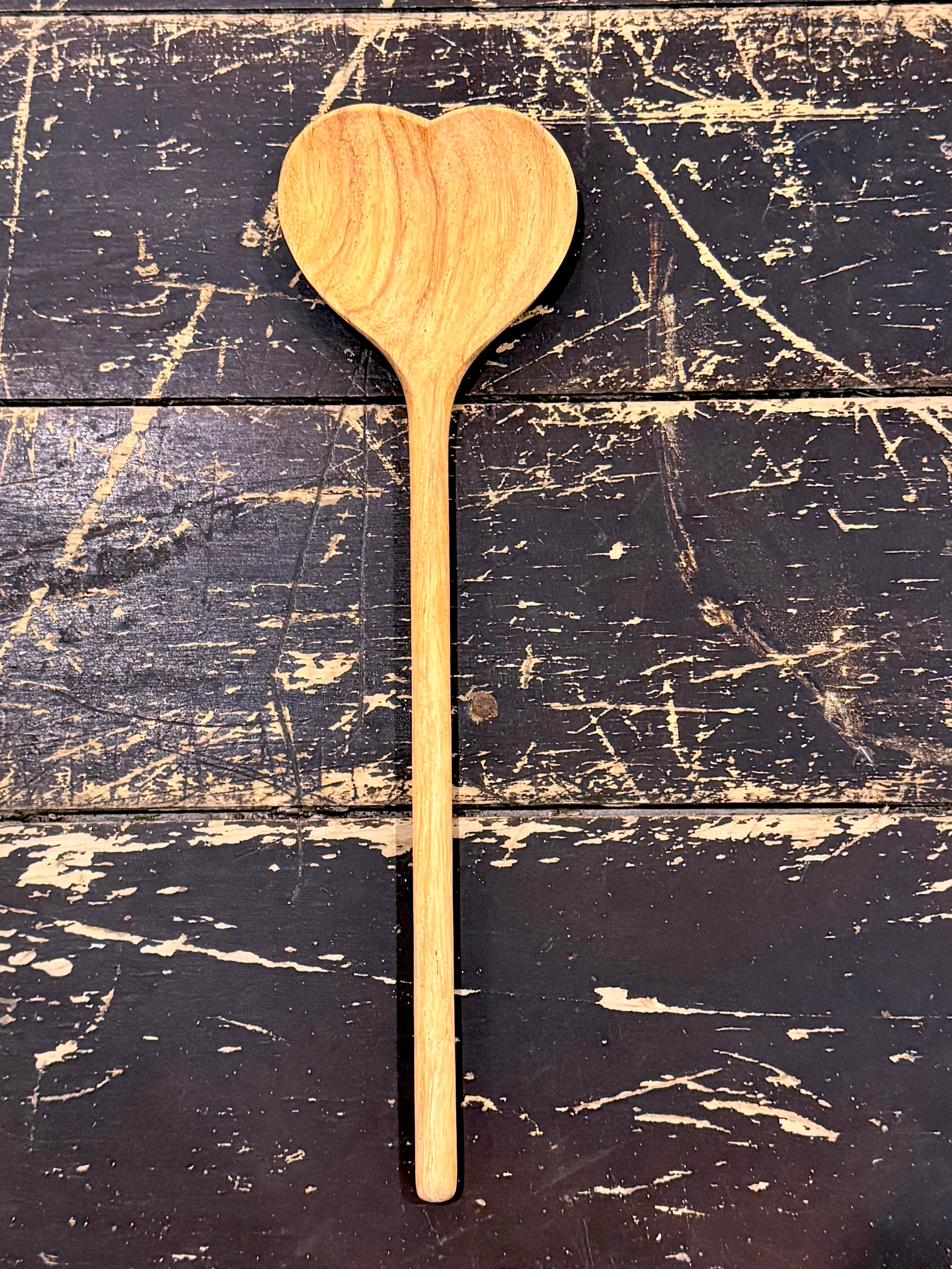 Large Wooden Heart Shaped Spoon