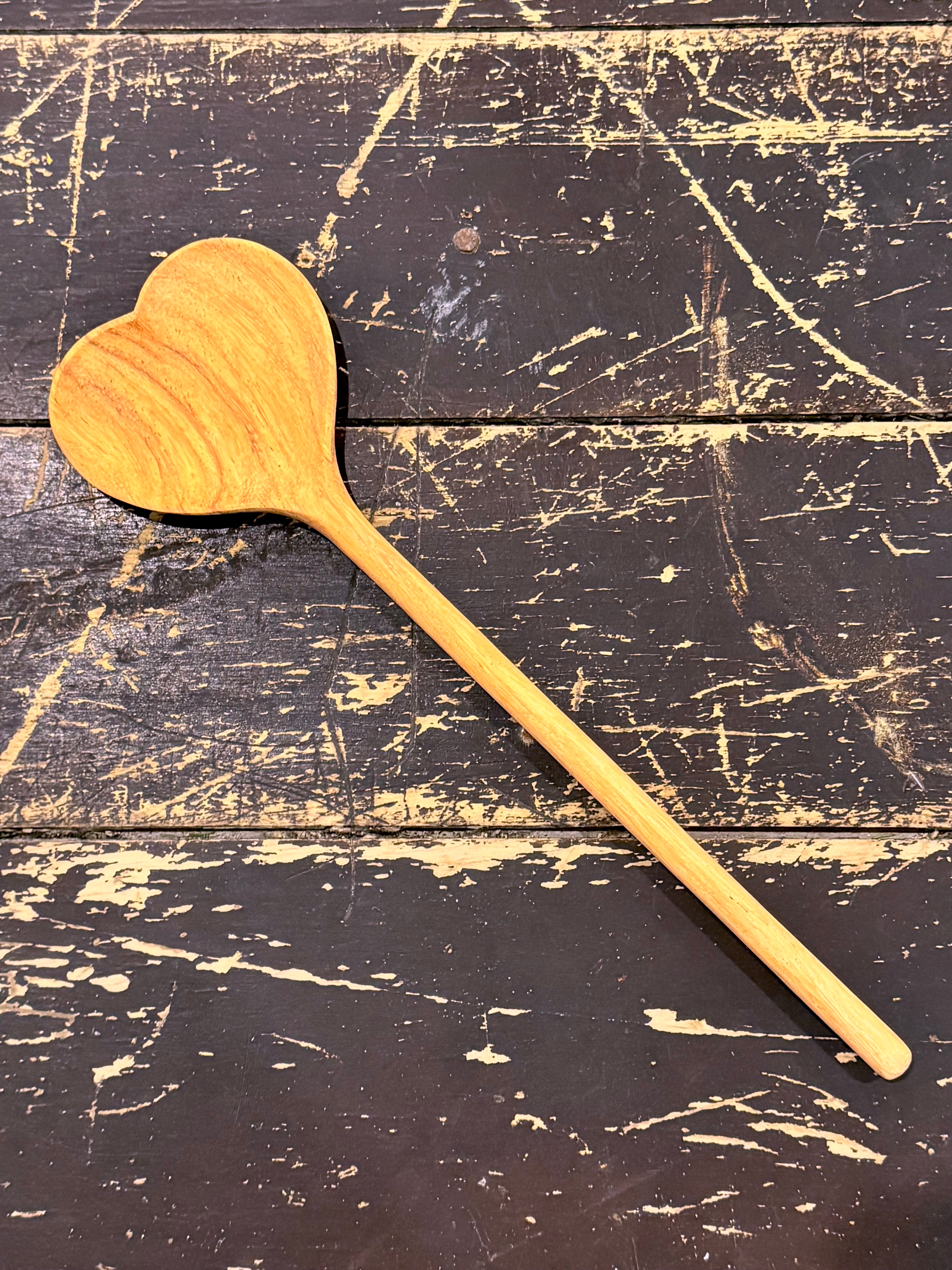 Large Wooden Heart Shaped Spoon