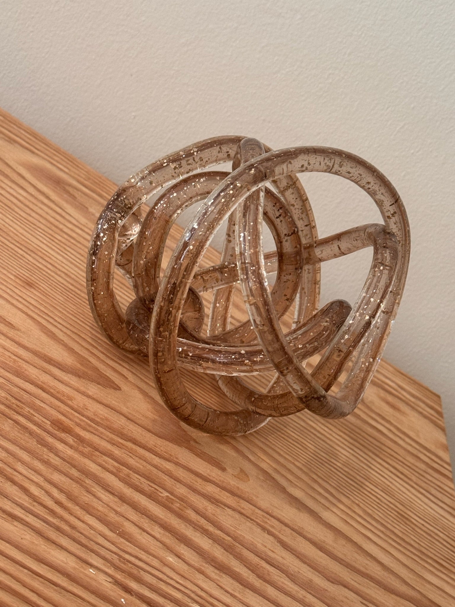 Glittered Glass Squiggle Sculpture