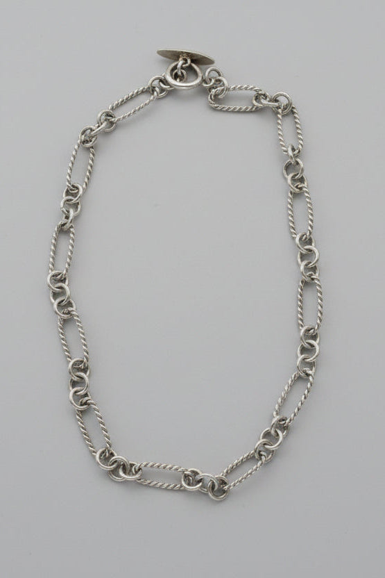 Vintage Sterling Silver Mixed Chain-Link Necklace
