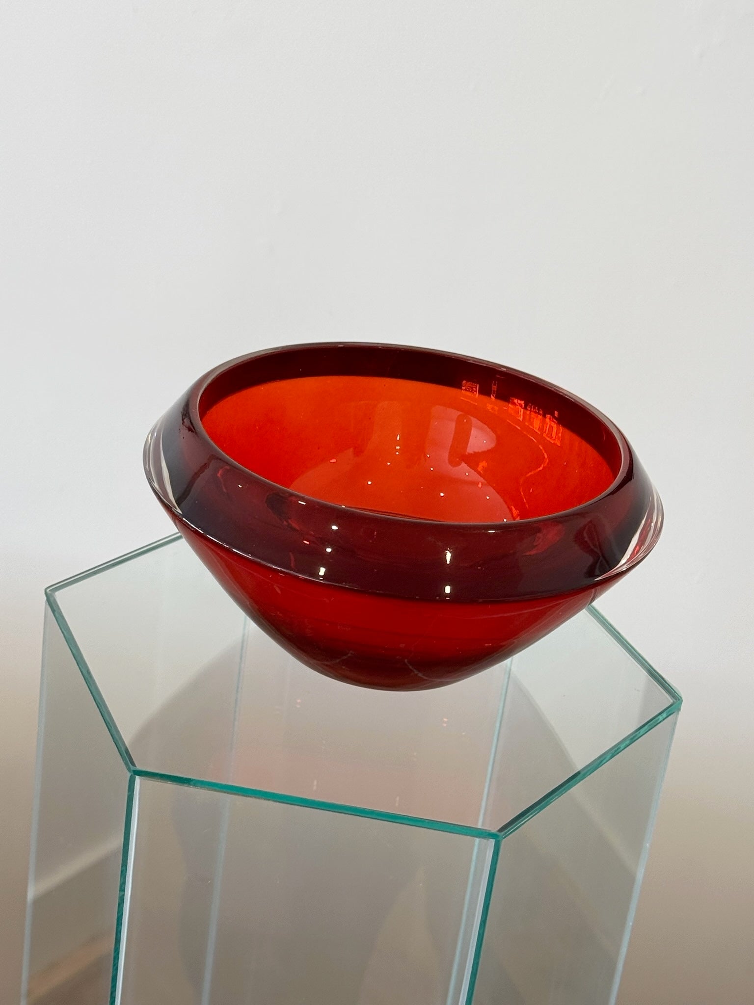 Vintage Heavy Red Glass Bowl