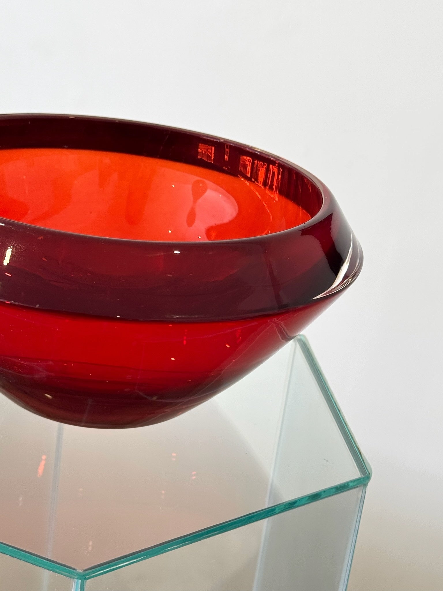Vintage Heavy Red Glass Bowl