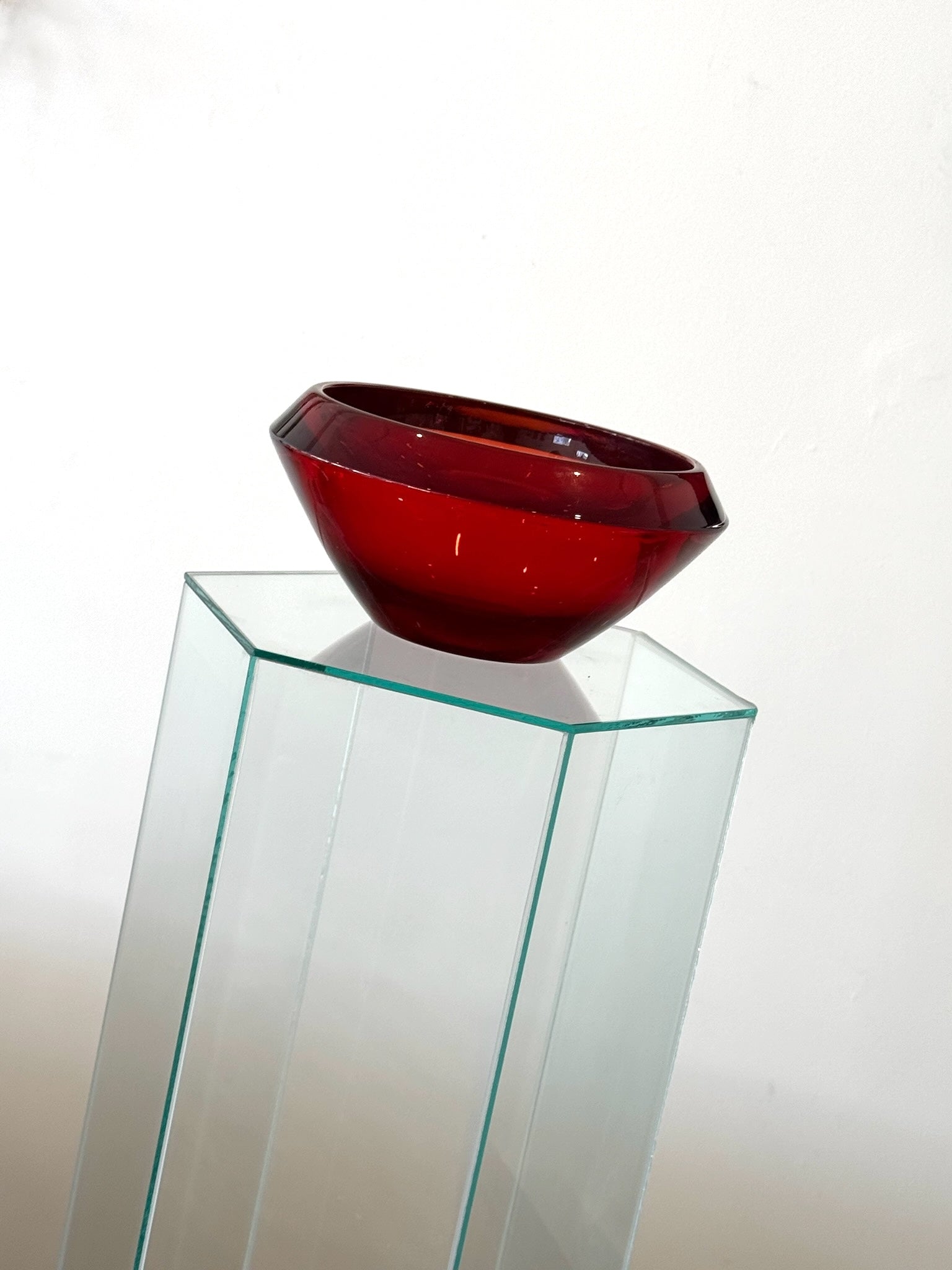 Vintage Heavy Red Glass Bowl