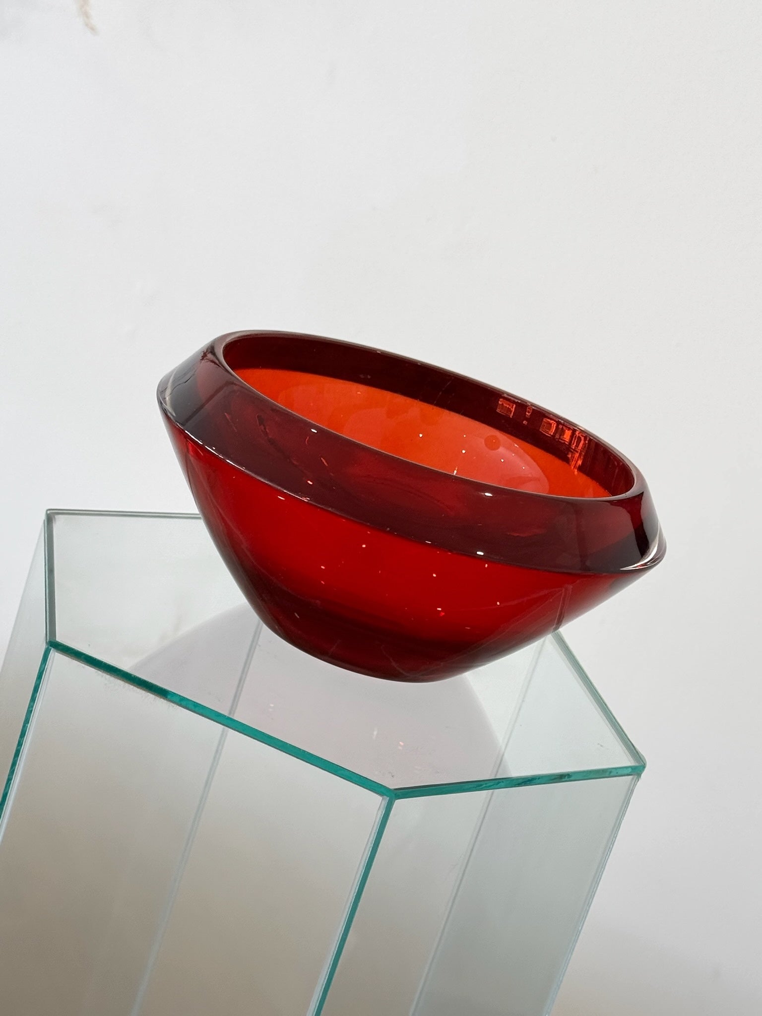 Vintage Heavy Red Glass Bowl