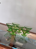 Vintage 1930's Green Sherbet Dish Set