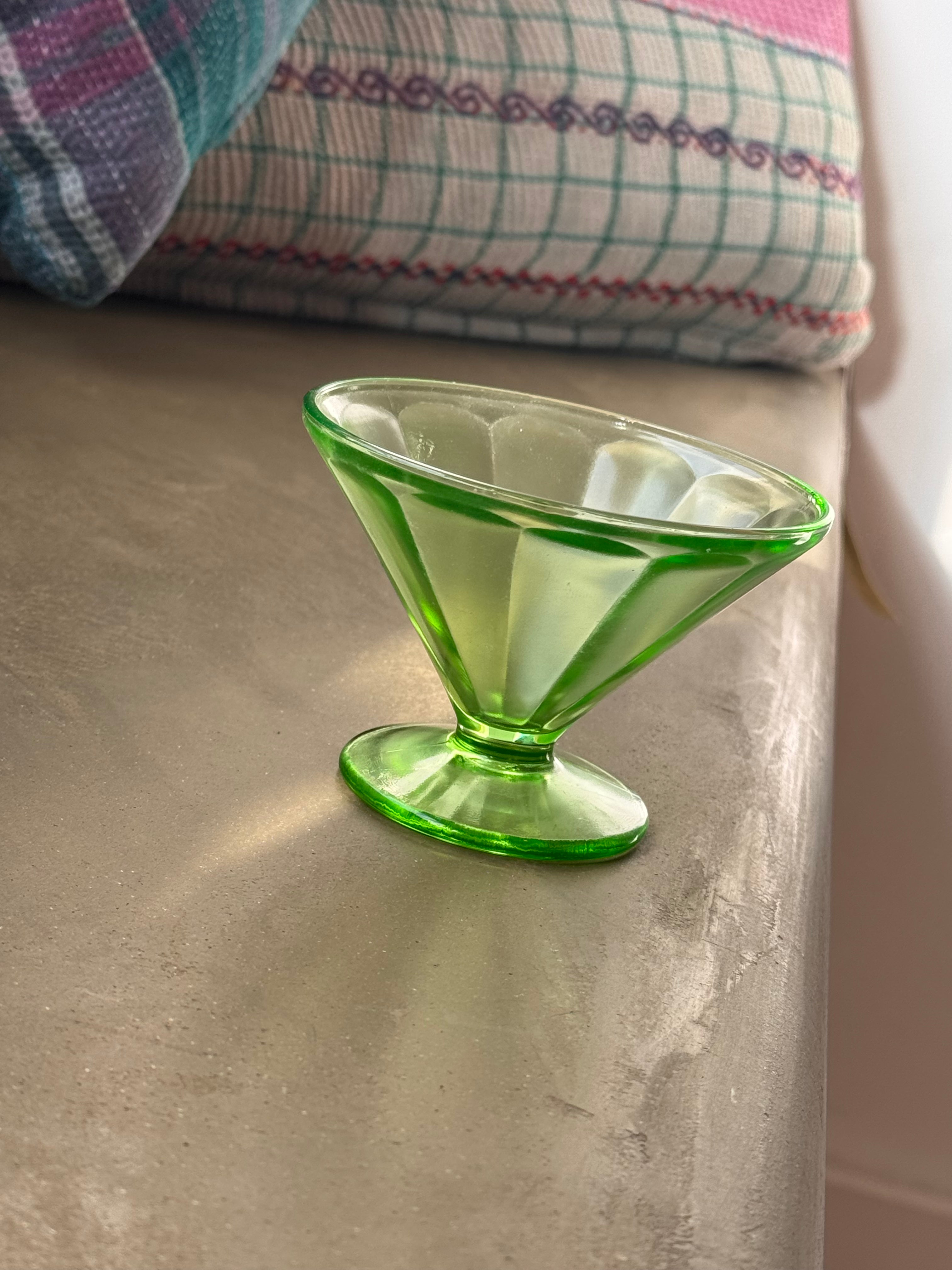 Vintage 1930's Green Sherbet Dish Set