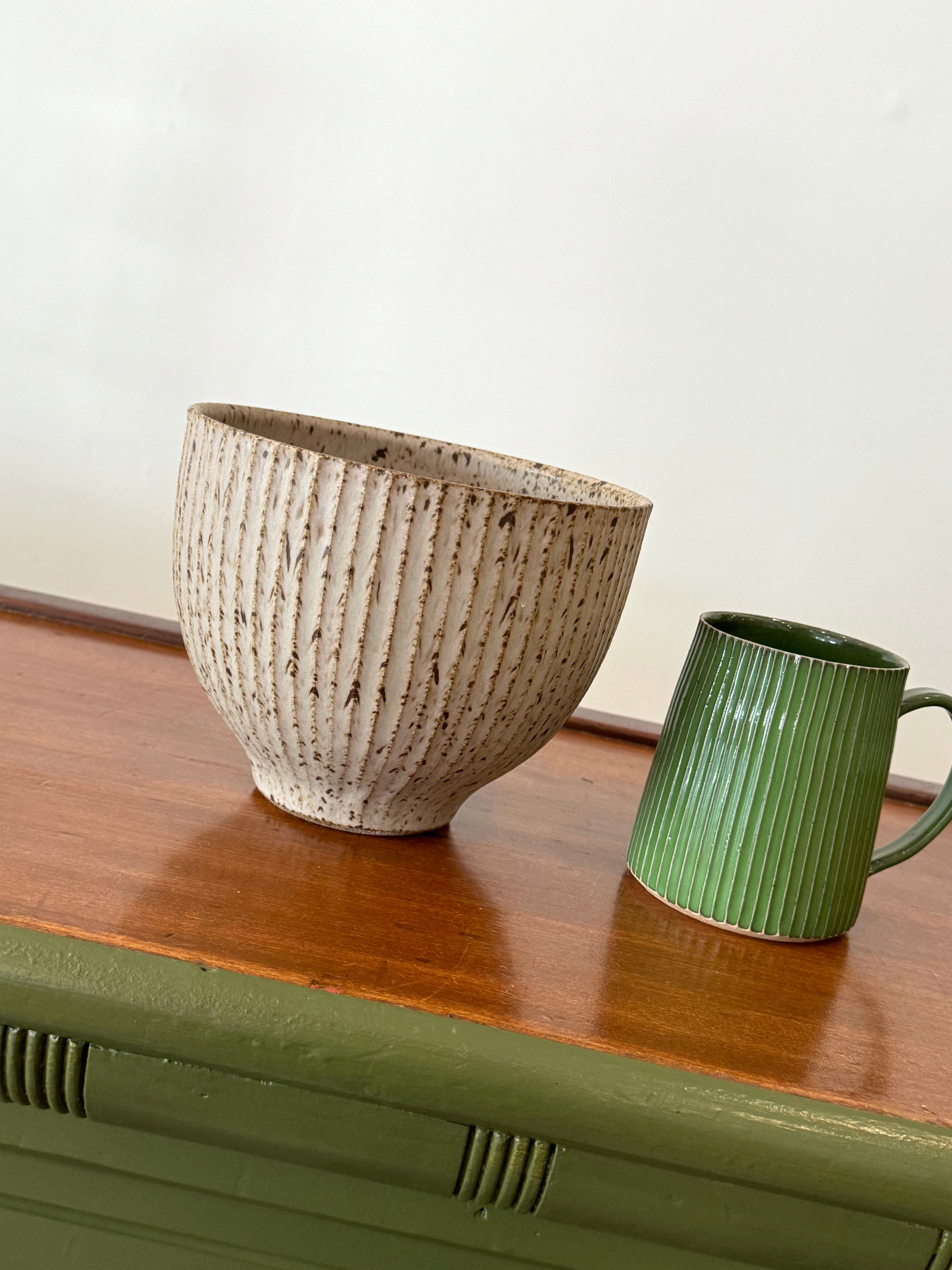 Large Faceted Serving Bowl