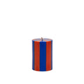 Small Stripe Pillar Candle in Indigo + Terracotta