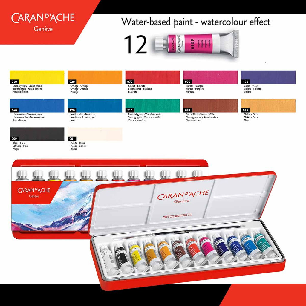 Box of 12 Tubes of Paint GOUACHE STUDIO 10 ml