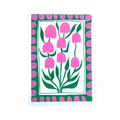Pink And Green Flower Card