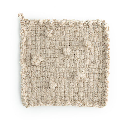 Handwoven Potholder in Flax